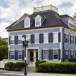 Blue multi-family home